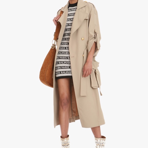 Womens Balmain Trench Coat - Picture 7 of 7